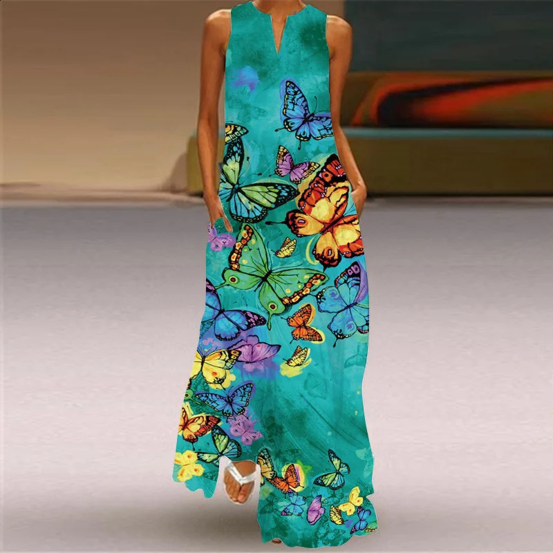 Summer Long Dress Womens Elegant Robe Party Sleeveless Casual Sundress Vintage y2k Vestidos Para Mujer S-5XL 250319