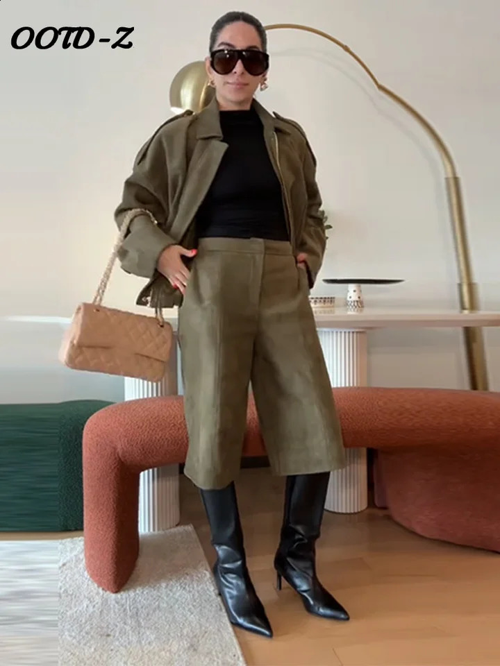 Fashion Coat Short Pant Women Set Casual Loose Lapel Button Long Sleeve Female Jacket Suit 2025 Spring High Street Lady Sets 250319