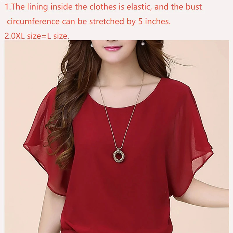 Clothes Solid Full Match Elegant Office Womens Trend Shirt and Casual French Chiffon Plus Bat Sleeve Crop Top 250319