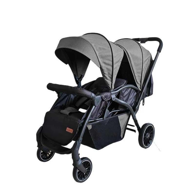 Double baby stroller lightweight double baby stroller foldable baby stroller high landscape suitable for infants aged 0-3 years old Z250319
