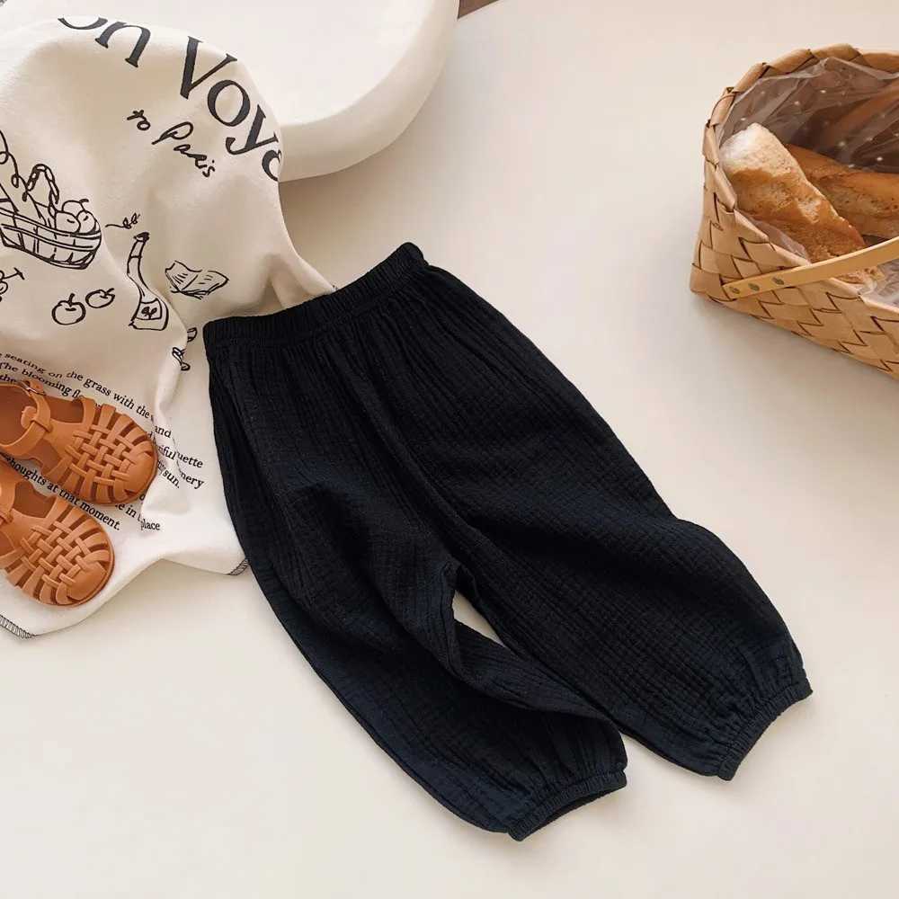 Spring and summer mosquito repellent pants for young children new casual loose Trouser solid color pants for boys and girls casual pants for outerwear