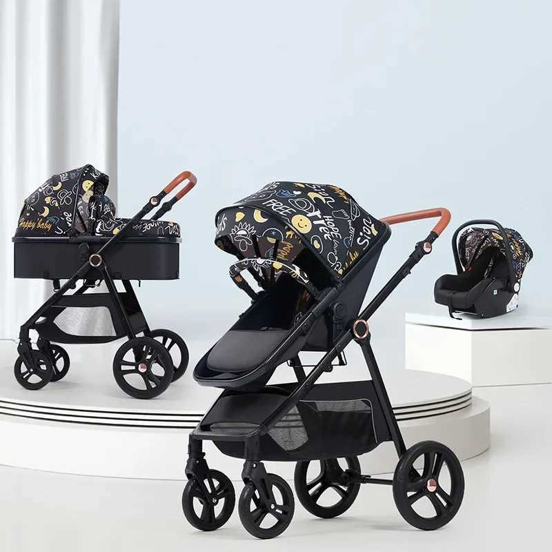Multi functional three in one lightweight childrens stroller luxurious landscape stroller foldable newborn stroller Z250319