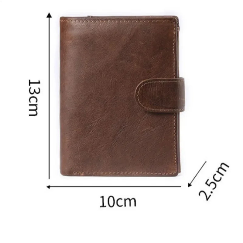 Vintage Genuine Leather Wallets for Men First Layer Cowhide Short Credit Card Holder Money Bag Coin Purse Men RFID Wallets 250317