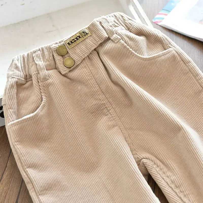 Autumn Winter Baby Girl Corduroy Pants 2024 Retro Casual Solid Trouser Thick Warm Outdoor Wear Childrens Pants 2 3 5 6 YearsT250318