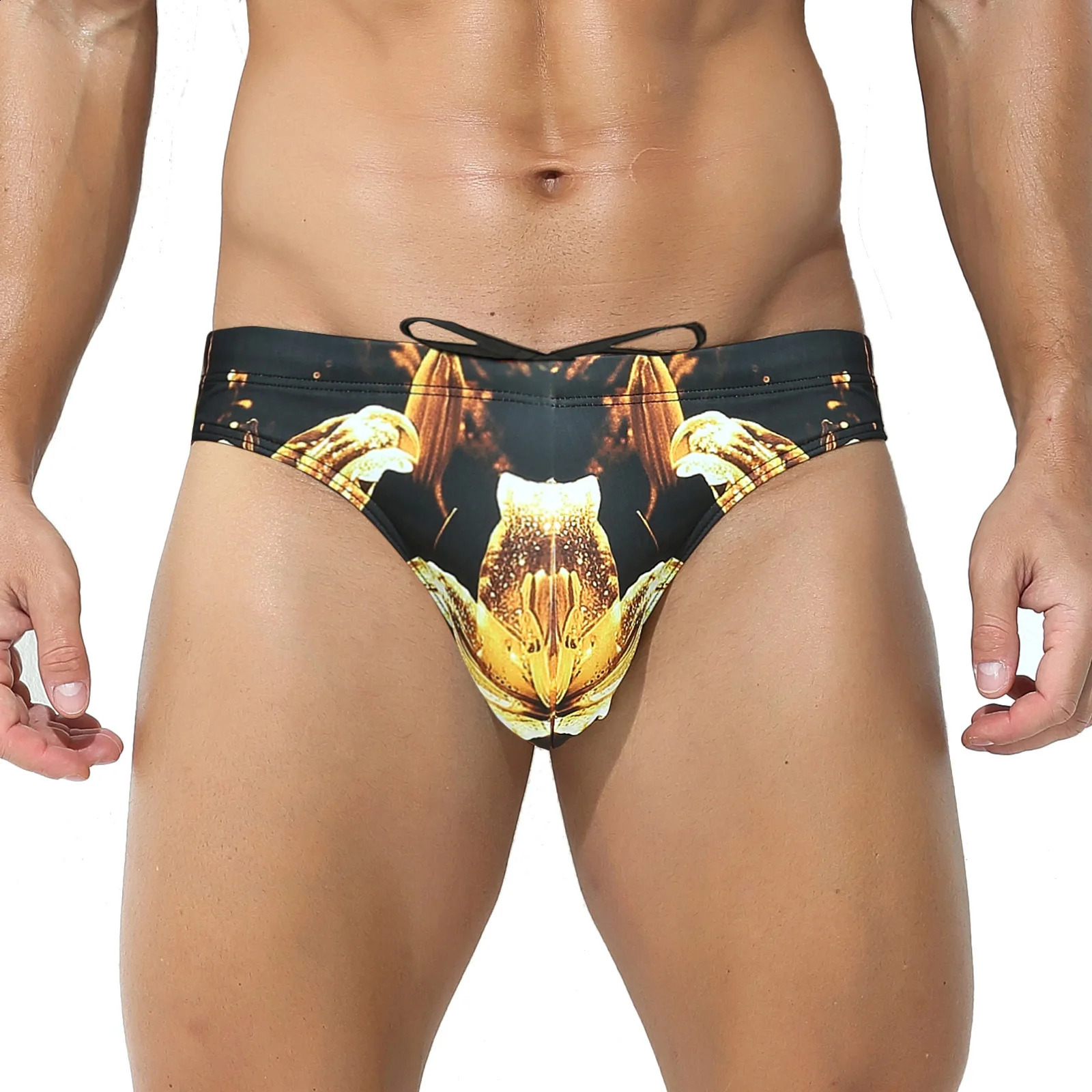 Mens Swimsuit Swim Briefs Panties Sexy Swimwear Bikini Totem Elastic Low Rise Underpants Beach Pool Party Sunbathing Underwear 250319