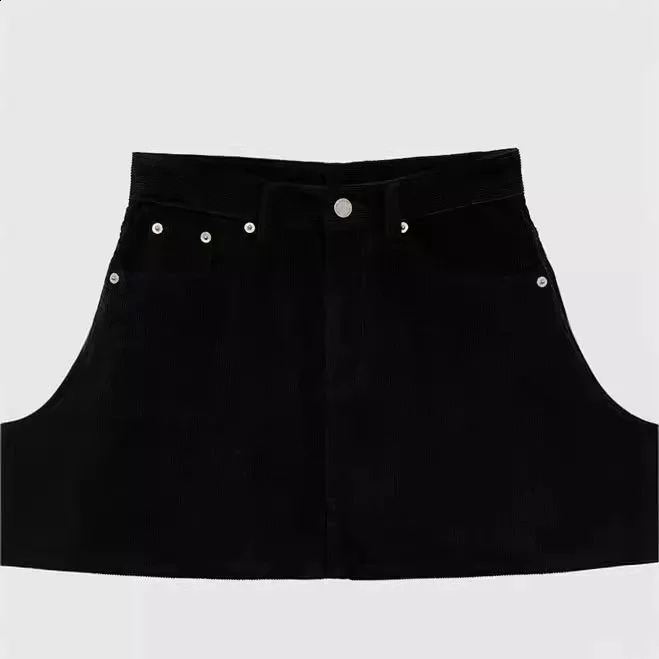 Stock Korean Dongdaemun Spring Summer Style High-Waisted Simple A- Line Corduroy Mini Skirt Womens 250318