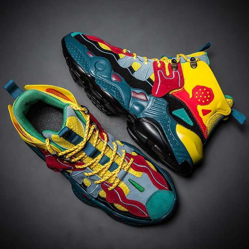 Mens New Spring and Autumn Sports Shoes Korean Edition Versatile Fashion Mens Casual Shoes High Top Running Shoes Z250319