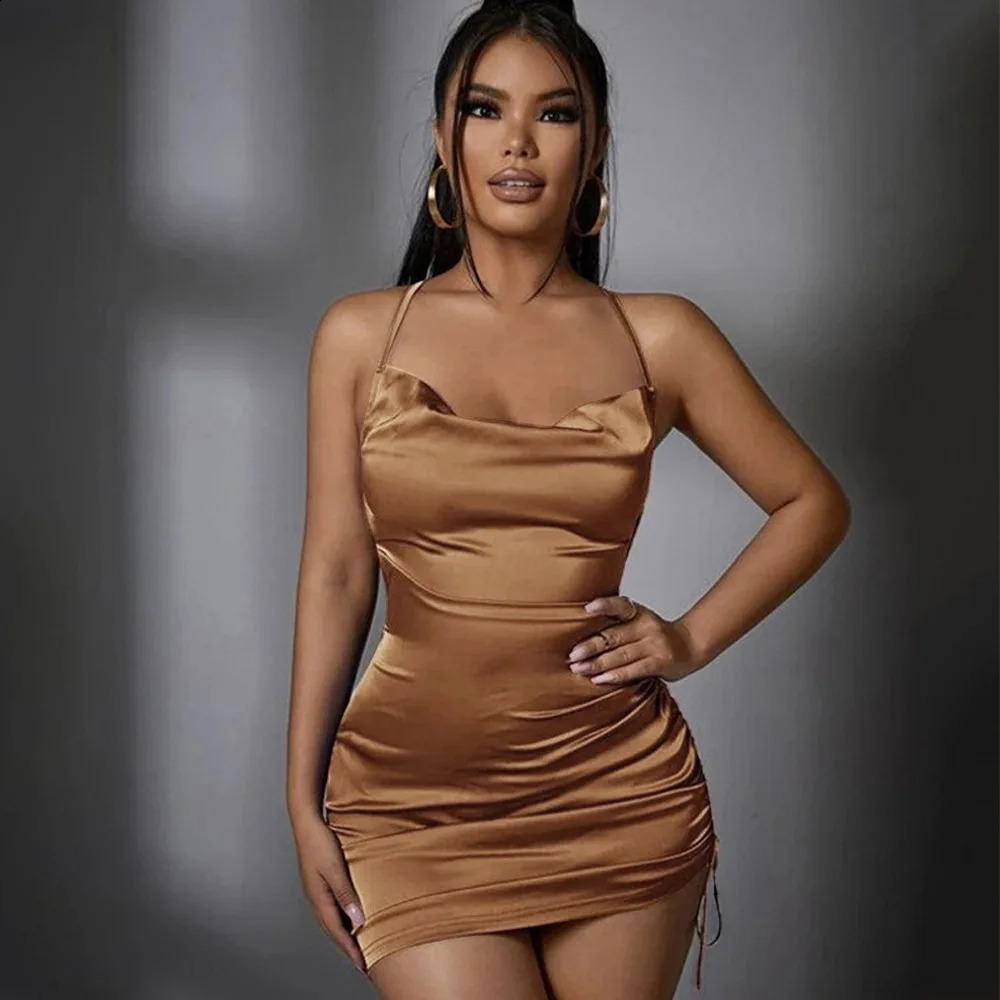 Y2K Solid Square Collar Mini Dress for Women Sexy Blackless Camisole Dress Blue Night Club Party High Waist Ladies Dress 250319