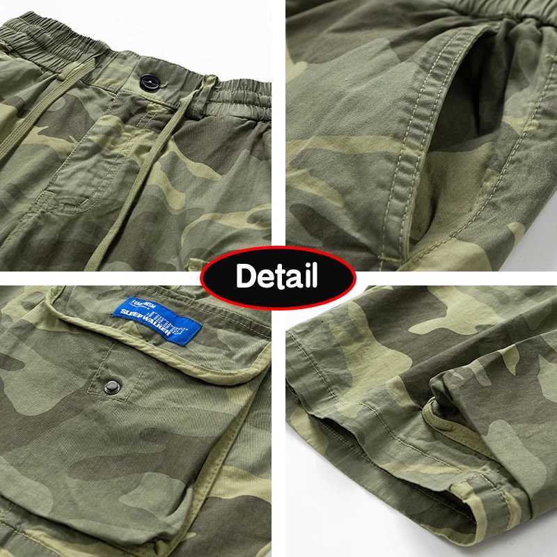 New Men Summer Outdoor Leisure Camouflage Comfortable Shorts Men Elastic Waist Loose Straight High-Quality Design Shorts Male W250319