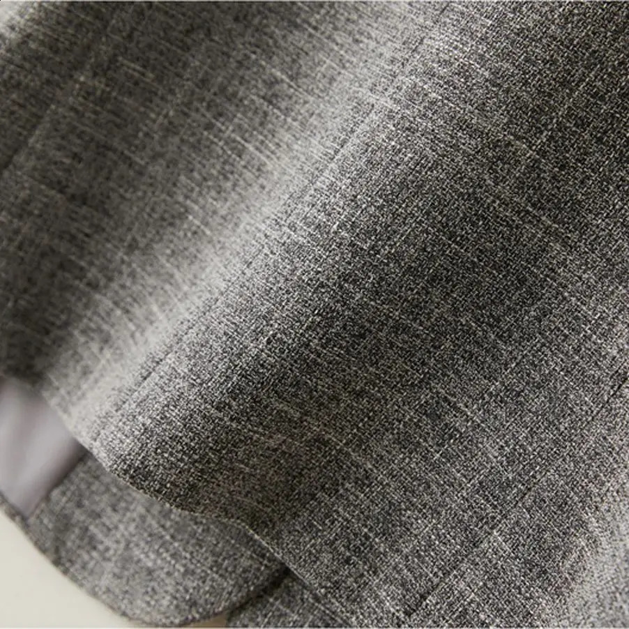 Grey Vneck short vest womens jacket for spring and autumn elegant generous in the workplace 250319