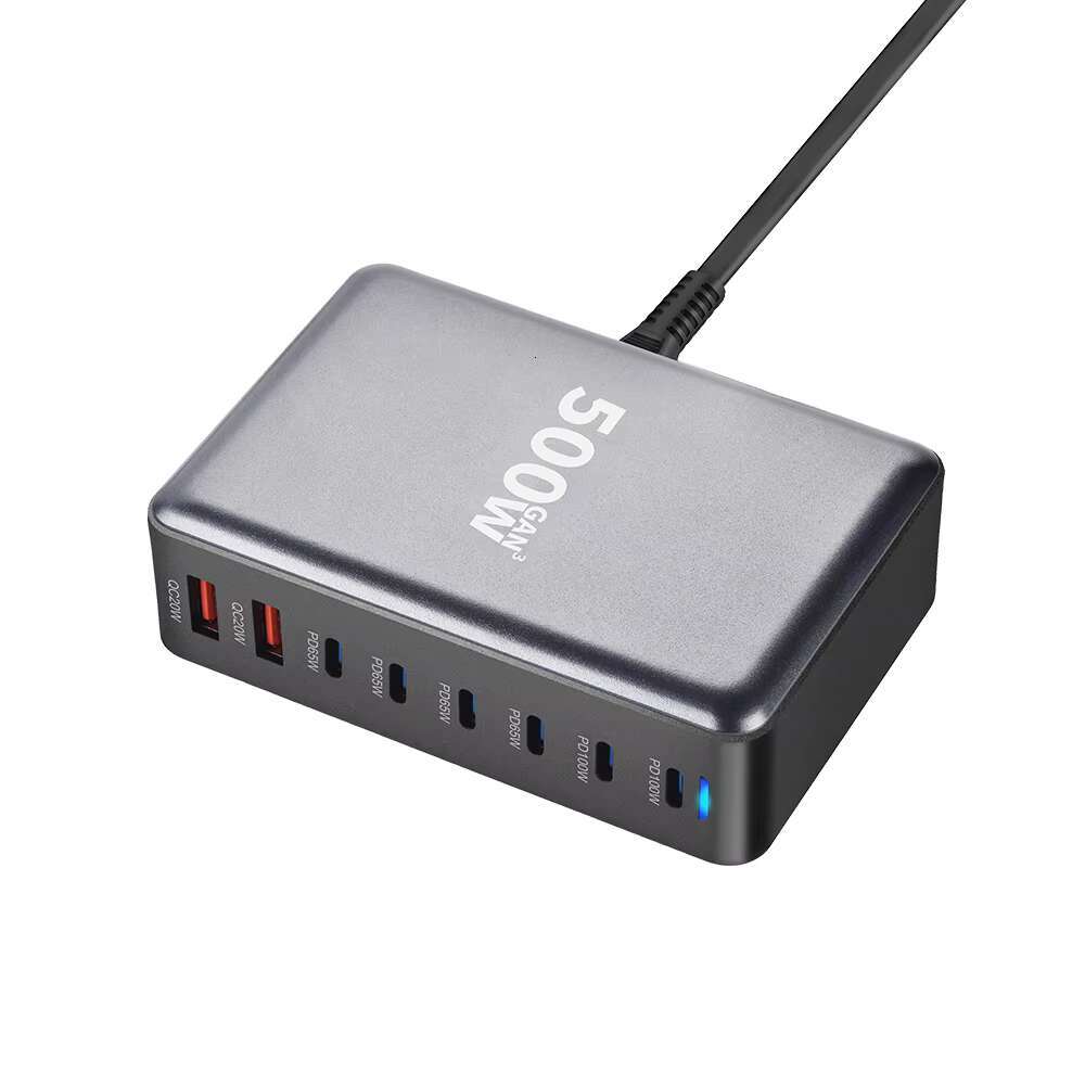 500W Super Fast Charging 6C2A Multiport Station Laptop Apple for iPhone Type C PD 100W Power Charger Adapter