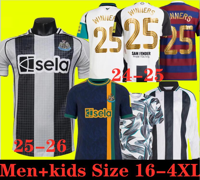 ISAK BRUNO G. newcaslte united 25 26 Soccer Jerseys TONALI GORDON newcaste 2025 football shirt JOELINTON LIVRAMENTO NUFC jersey Men Kids kit Pre Match Kit black 11111