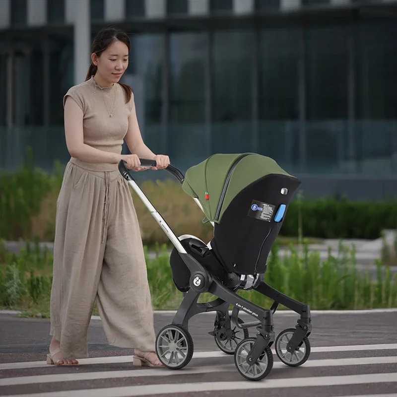 Baby stroller 4-in-1 multifunctional newborn baby stroller 3-in-1 baby stroller foldable basket PE seat Z250319