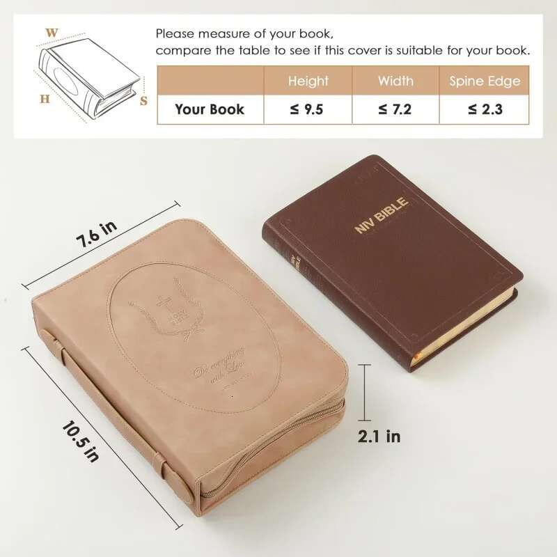 Bible Women - Large Cover With Handle And Pockets, Stylish Carrying Study , Lea