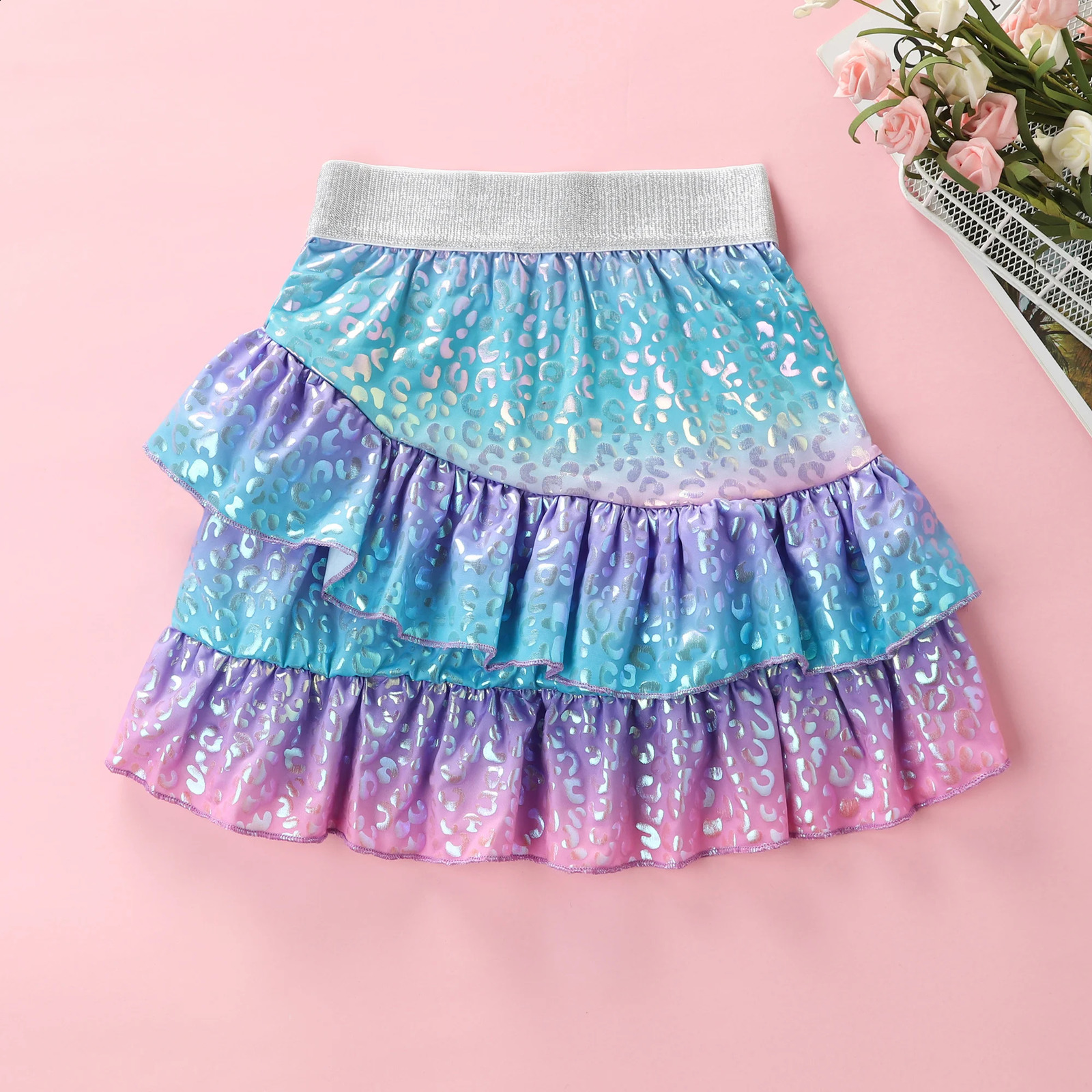 Summer Mermaid Rainbow Fish Scales Summer Birthday Party Colorful Skirt F5510 for Primary and Secondary School Girls F5510 250319