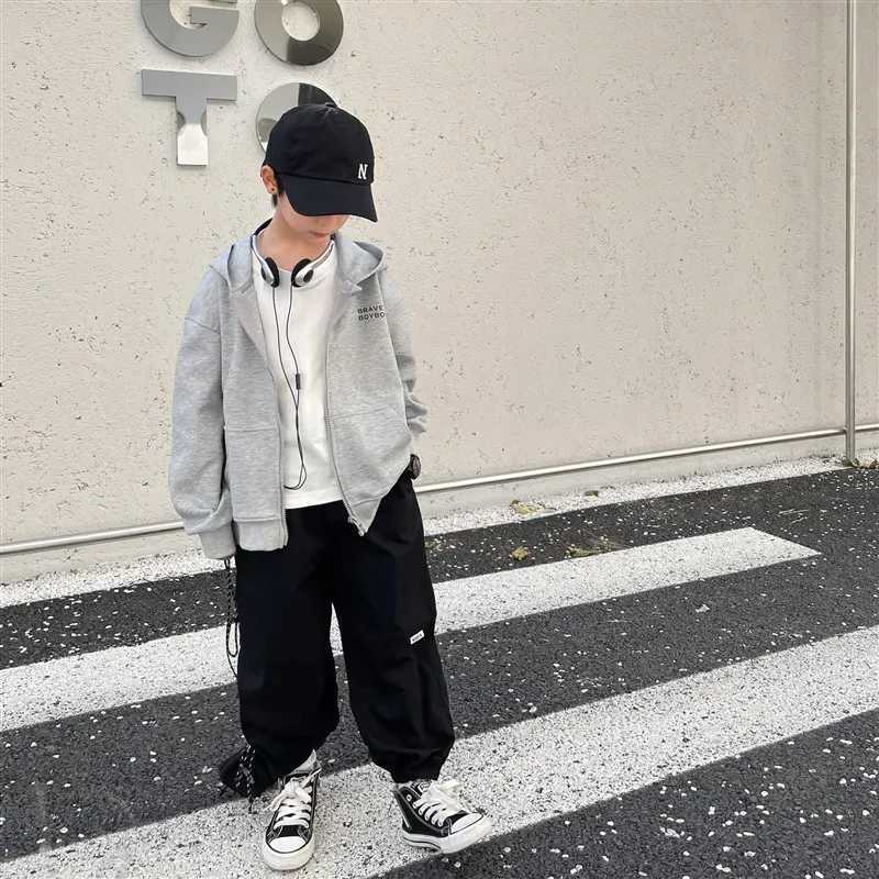Childrens clothing fashionable loose harem pants summer thin breathable casual pants boys street hip-hop pantsT250318