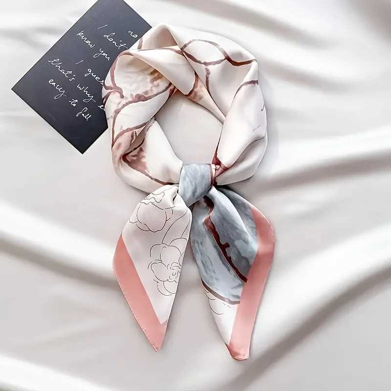 27.5-inch printed square scarf simulating silk smooth neck scarf elegant style sunscreen packaging X250319