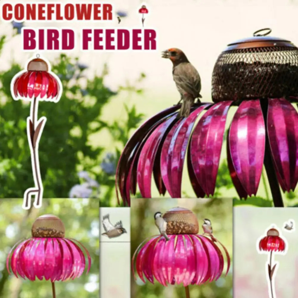 Conepower bird feed outdoor decoration garden flower Picaflor wild rust proof art metal 250318