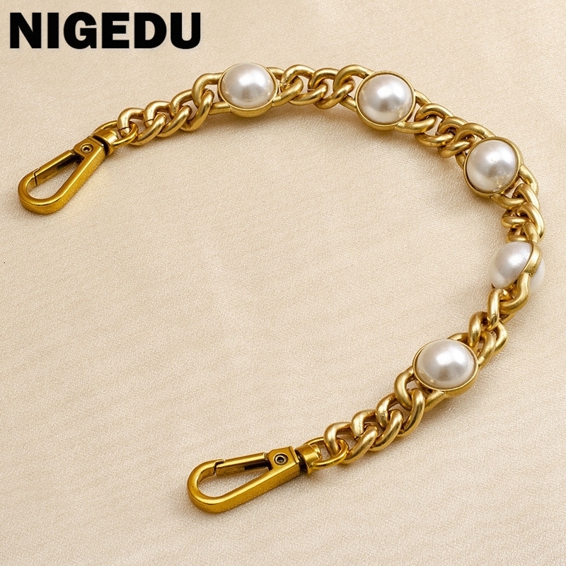 Bag Strap Pearl Chain Metal Gold Shoulder Chain DIY Bag Chain Fashion Replacement Strap For Bags Accessories 25 50 60 110 120CM 250318