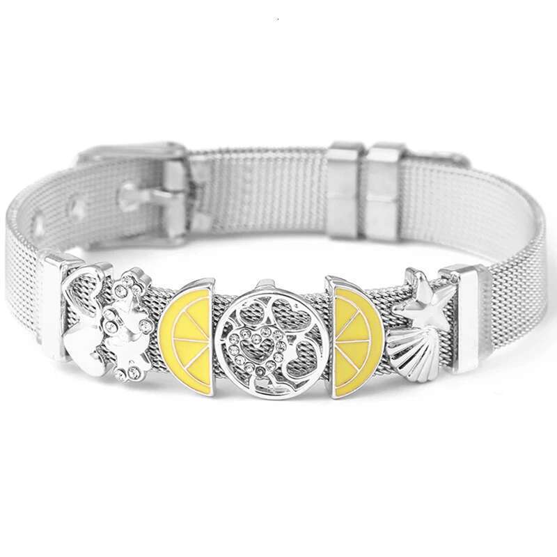 High Quality 10mm Beads Charm Bracelets DIY Stainless Steel Mesh Keeper Bracelets Bangles Pulseras Mujer For Women Men Jewelry