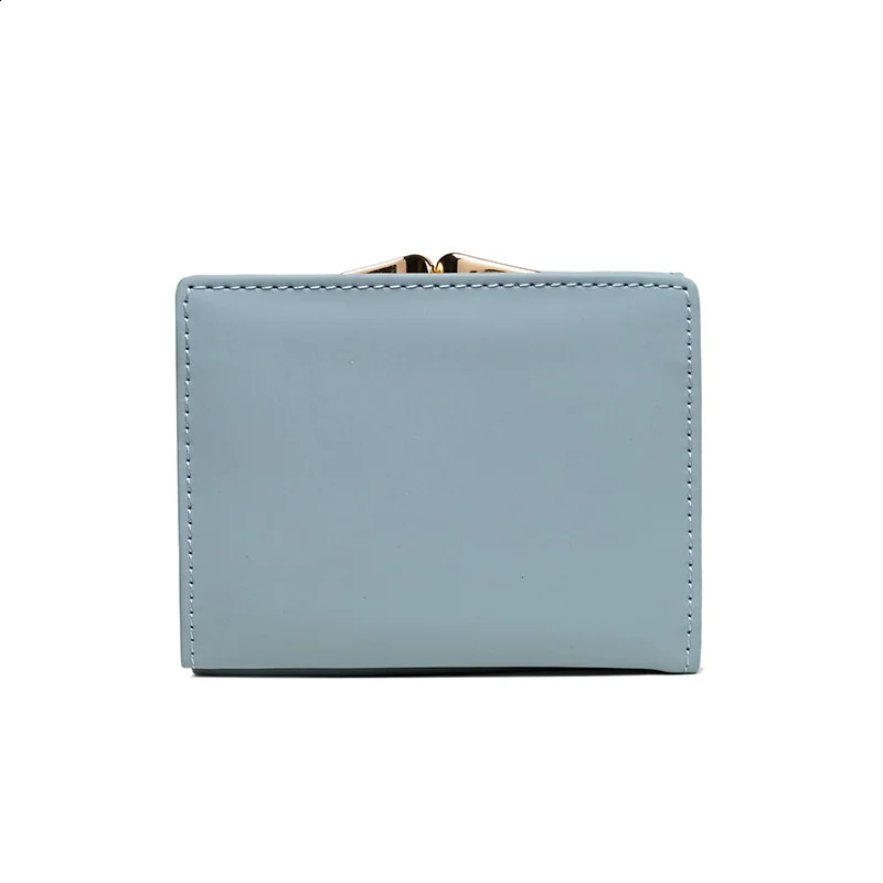 024 Womens Summer Womens Short Wallet Japanese and Korean PU Leather Hard Buckle Three Fold Bag High Texture Multi C 250318