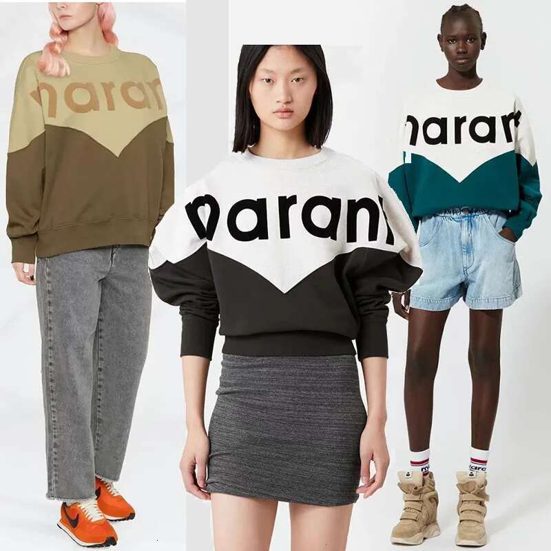24 Winter New French Niche IS Classic Cking Contrasting Color Matching Women's Fleece Crew Neck Sweater