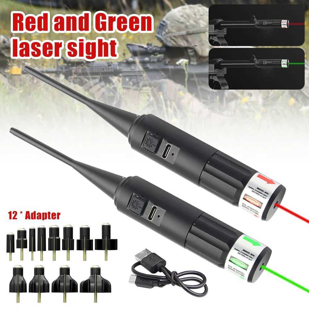 Green/Red Laser Colliding Point Drilling Kit USB Charging Optical Aiming Pointer for Rifle Sight with Caliber 177.22 to 12GA X250319