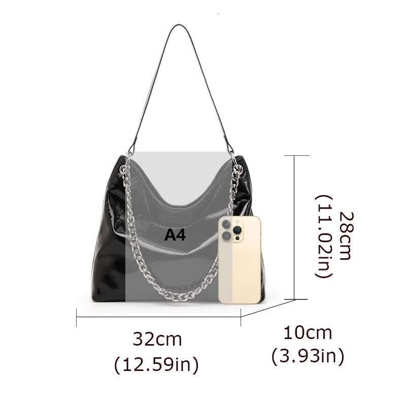 Aidrani Genuine Leather Fashion Ladies Shoulder Large Capacity100%Soft Cowhide Crossbody Bag, Urious Chain Tote Bag
