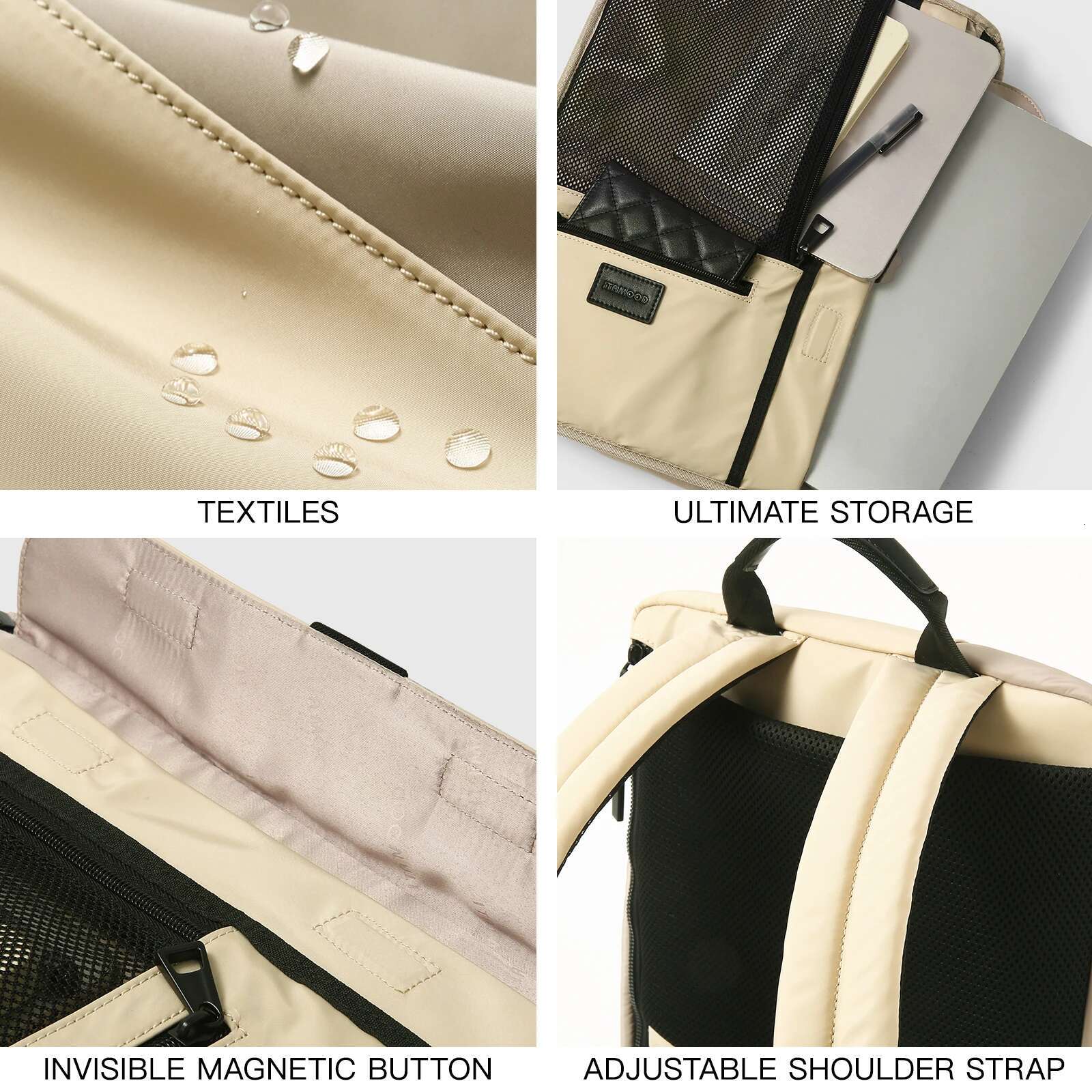 ITAMOOD Large Capacity Texture Shoulder Bag, Multifunctional Waterproof Fashion Backpack, Daily Travel Applicable Bag