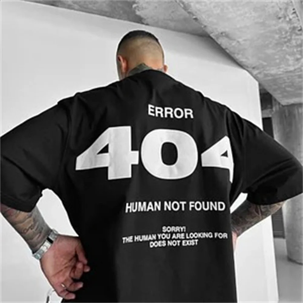 404 graphite mens Tshirt letter printing short sleeved summer Harajuku Street Y2K cotton top casual clothing 250319