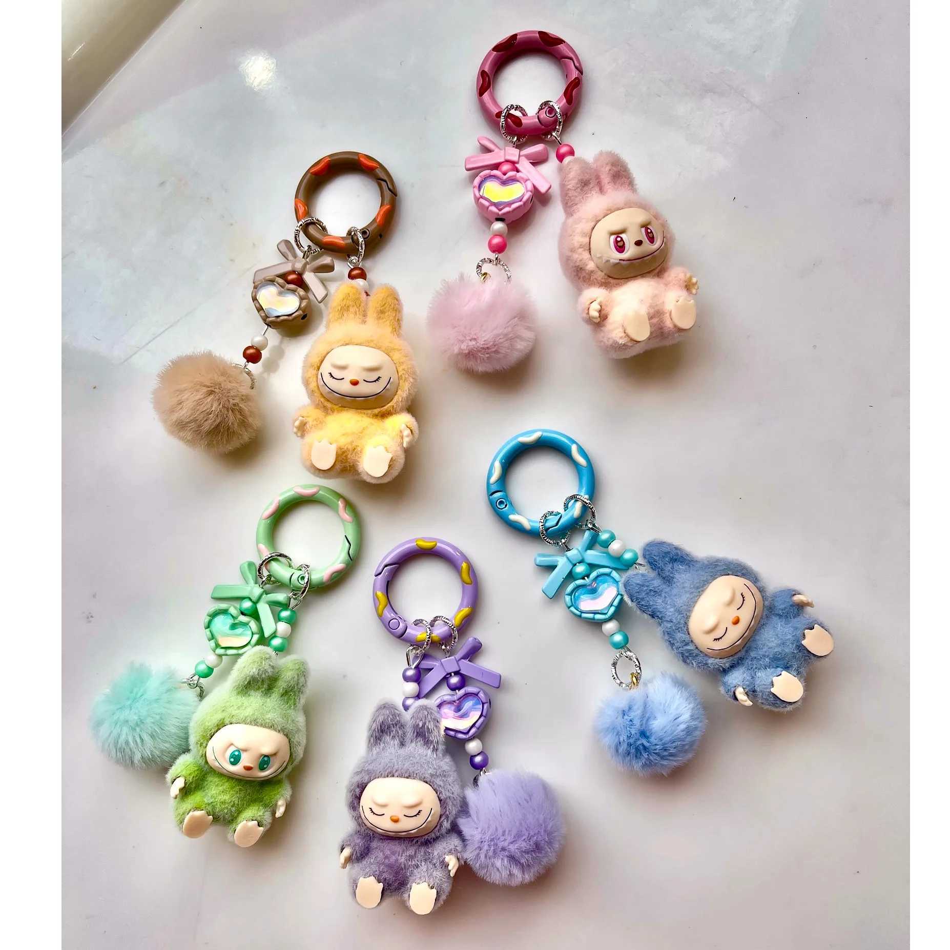 New Mini Lab Keychain Cartoon Creative Three-dimensional Doll Students Schoolbag Pendant Car Key Chain Women and Men Gifts X250318