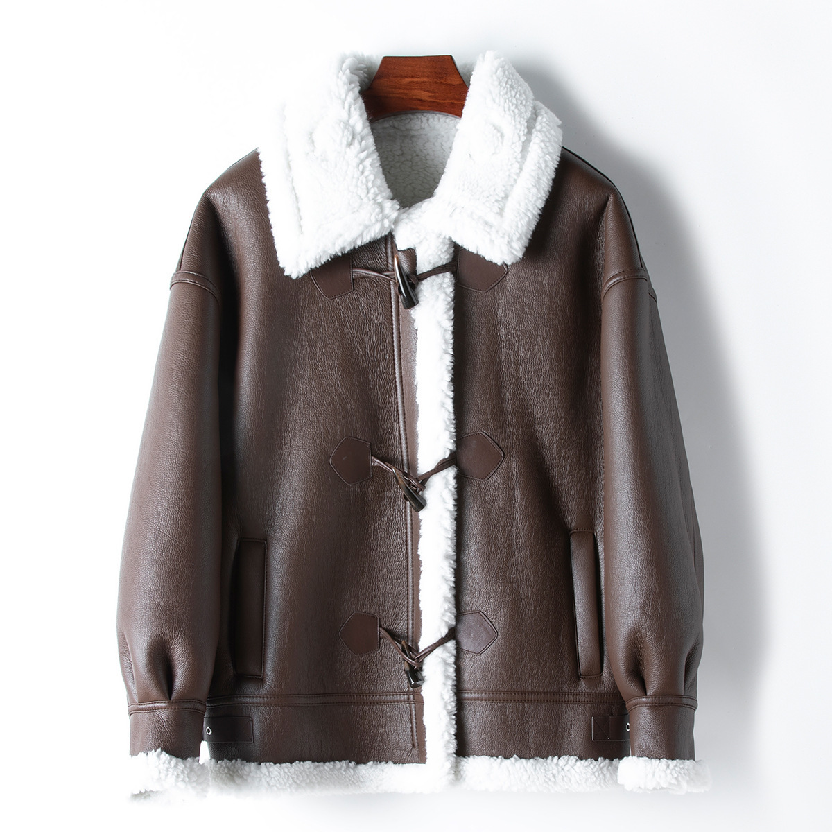 2025 Spring New Women's Ecological Leather Casual Fur Full Wool Inner Warm Coat