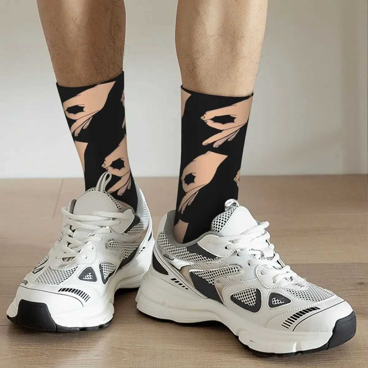 Circle Game Hands fun Gotcha meme makes you look like Harajuku socks high-quality stockings seasonal neutral gift socks X250319