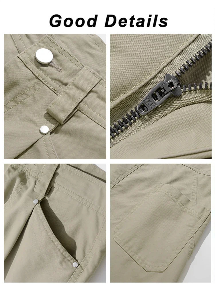 Korean fashion mens wide leg pants paired with carpenter Trouser spring and summer highend casual Chino streetwear 250311