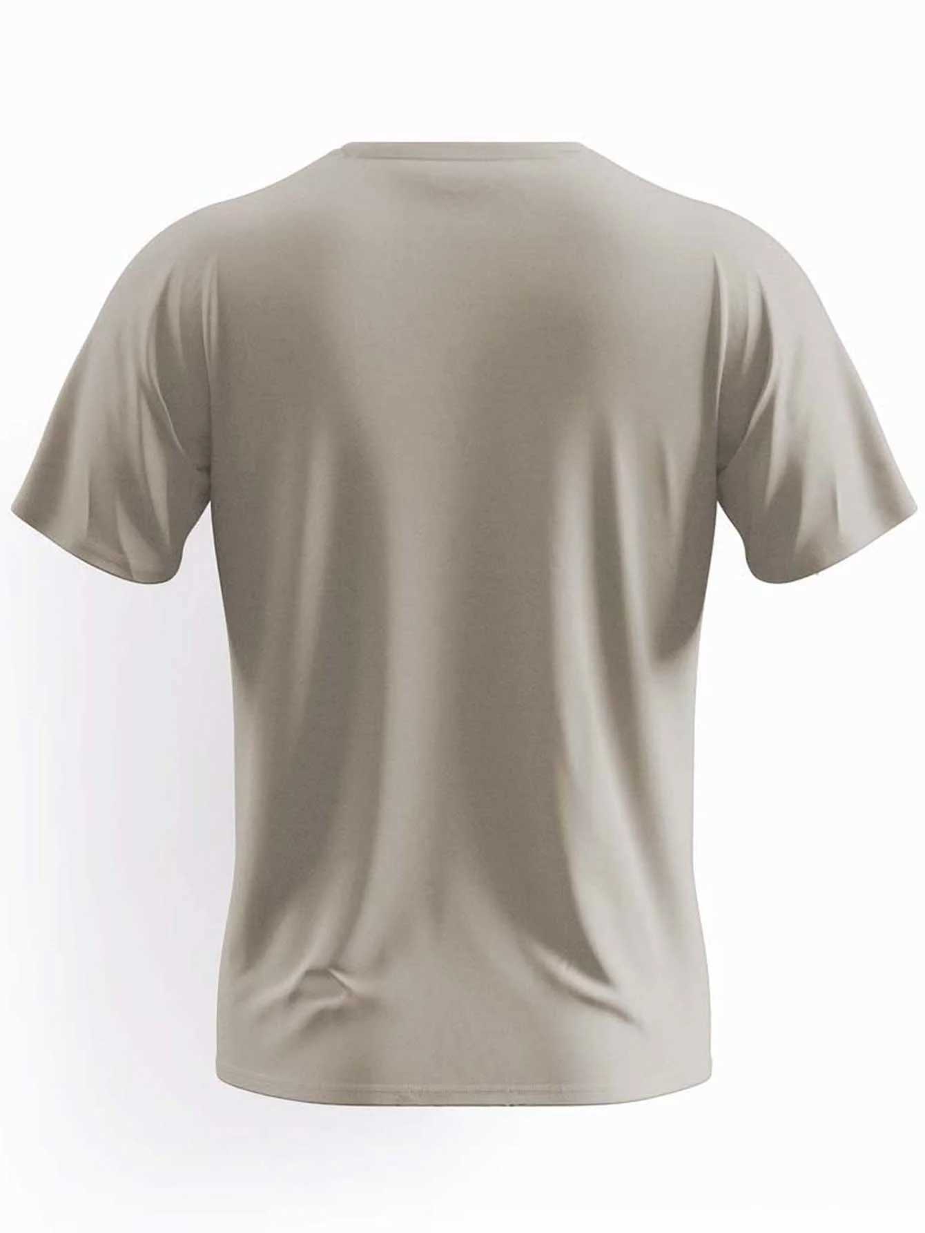 Summer Mens 100% Cotton Casual Loose Large Size Mountains And Trees Printed Sports Comfortable Round Neck Short Sleeve T-shirtT250318