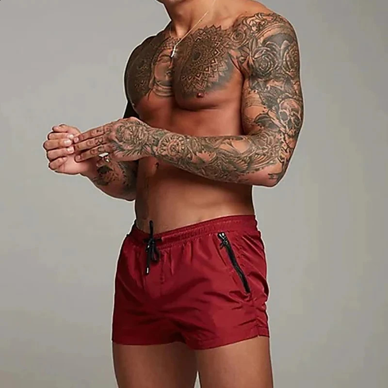 Mens Summer Printed Quickdrying Shorts With Double Side Zipper Pockets Designed For Running Basketball Training Fitness 250312