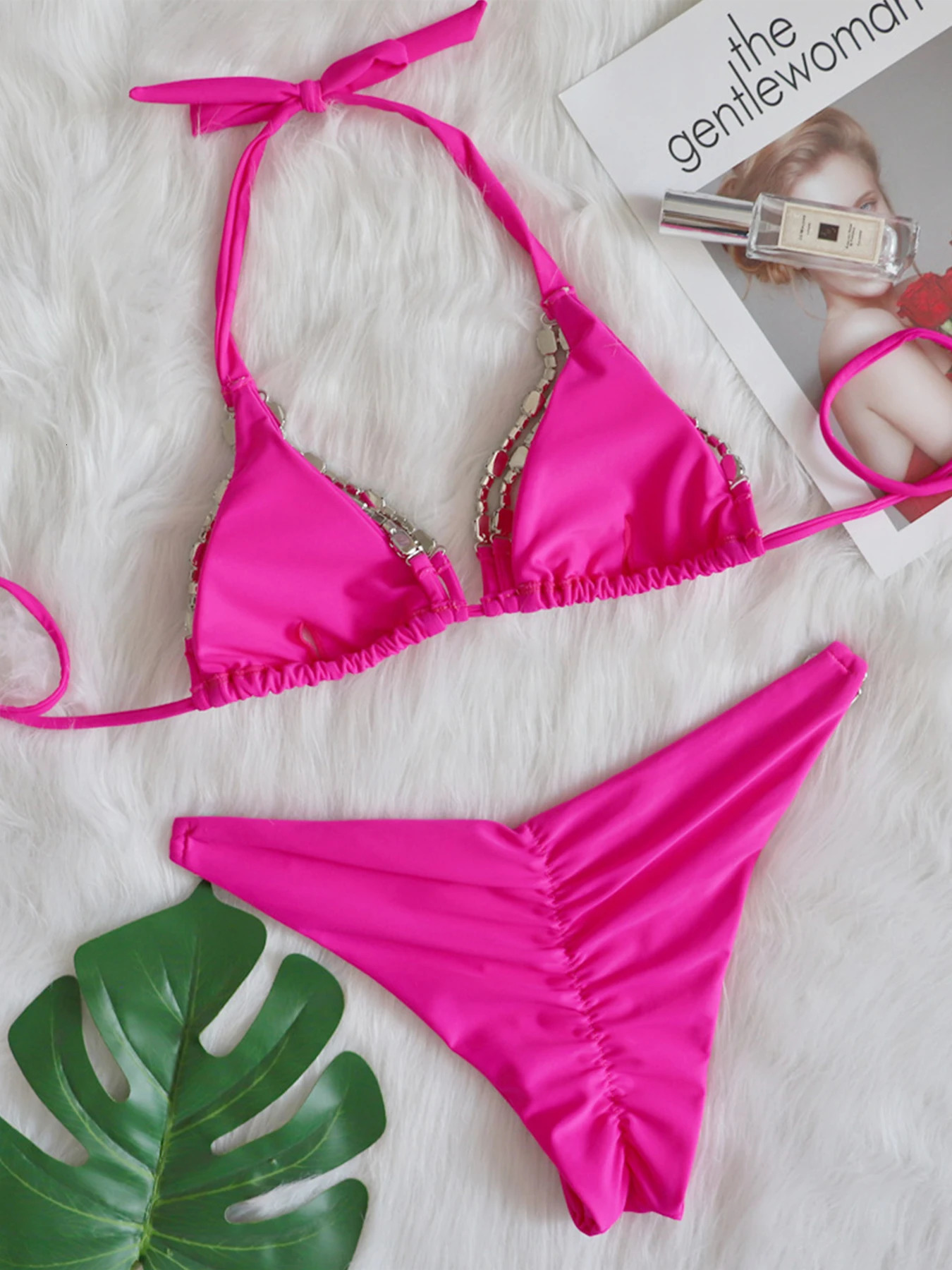 Sexy Crystal Diamond Bikini Set Womens Swimsuit Strap Swimsuit Brazilian Womens Swimsuit 250314