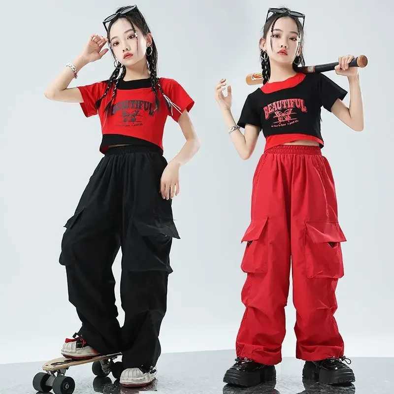 Girls Sports Cargo Pants Kids Fashion Straight Baggy Trousers Children Streetwear Sweatpants Teenager Vintage Casual PantsT250318