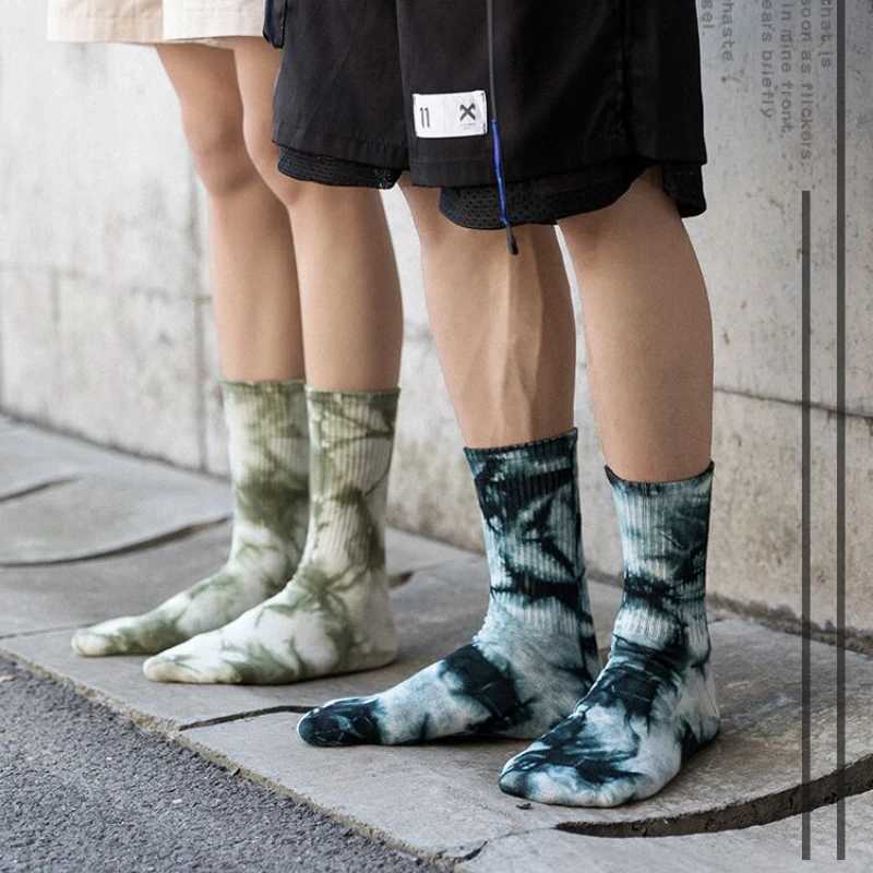 Tie dye Socks European and American Street Ins Hip Hop Trendy Brand Couple Socks Tube Sports Cotton Socks Long Socks X250319