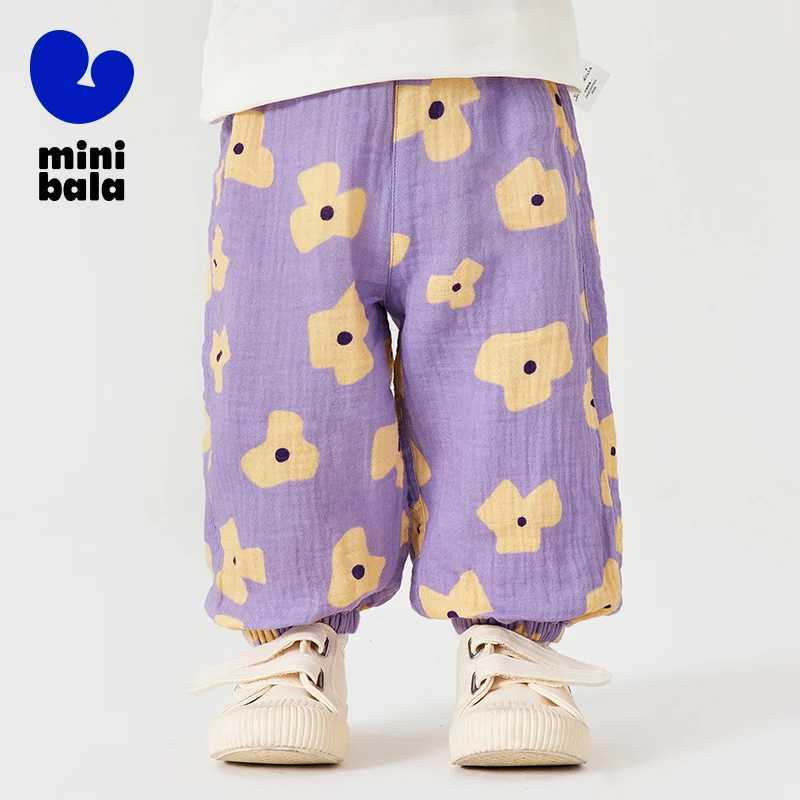 Mini Bala Boys and Girls Pants Summer Quick Drying Mosquito Resistant Loose Skin Friendly Soft Cotton PantsT250318