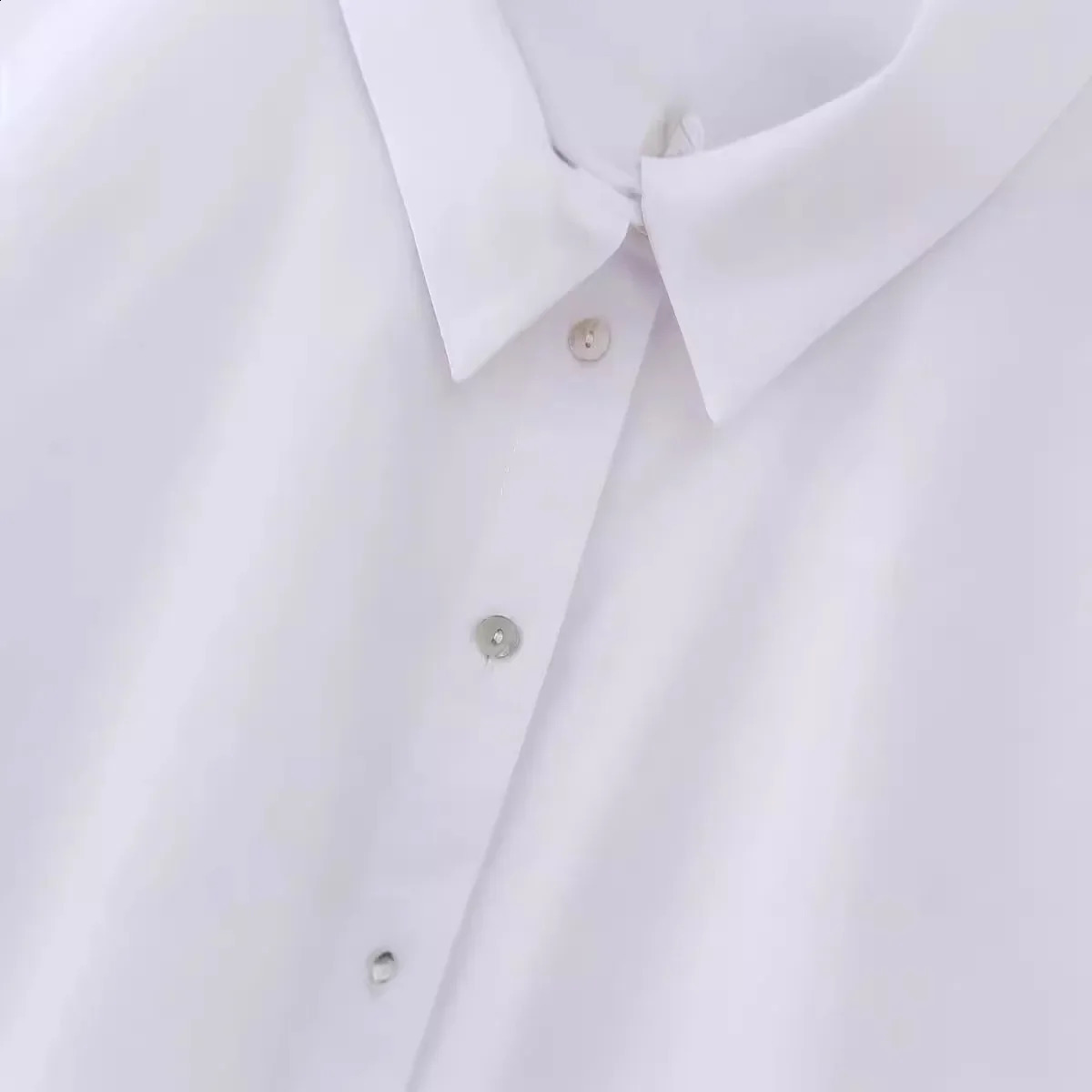 Spring Womens Clothing Versatile Solid Color Hollow Embroidered Single Chest Long Sleeve Cut Shirt Wholesale 250312