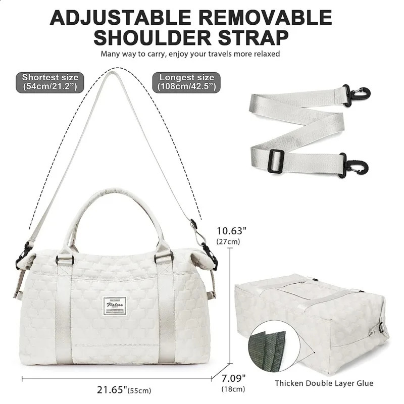 Carry On Travel Bag Large Capacity Weekender Overnight Duffle Bags with Shoe Compartment Sports Fitness Handbag for Women 250317