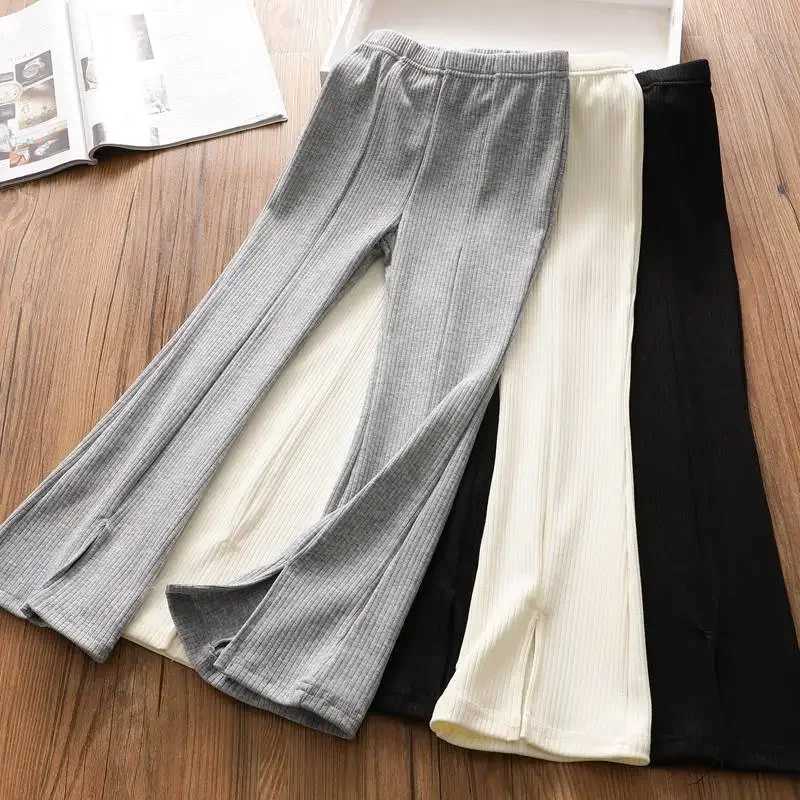 Summer Womens Childrens Ice Silk Pants 2024 New Bell Bottom Weight Loss Side Seam Bell Bottom Childrens Mosquito Resistant PantsT250318