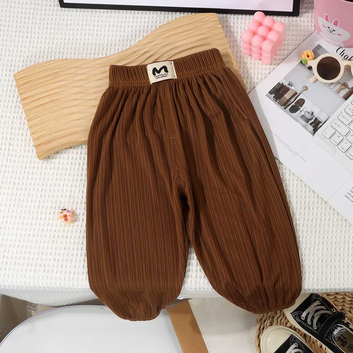 Childrens mosquito nets childrens ice pants solid color boys and girls Trouser stripes baby Blumer toddler jogging clothesT250318