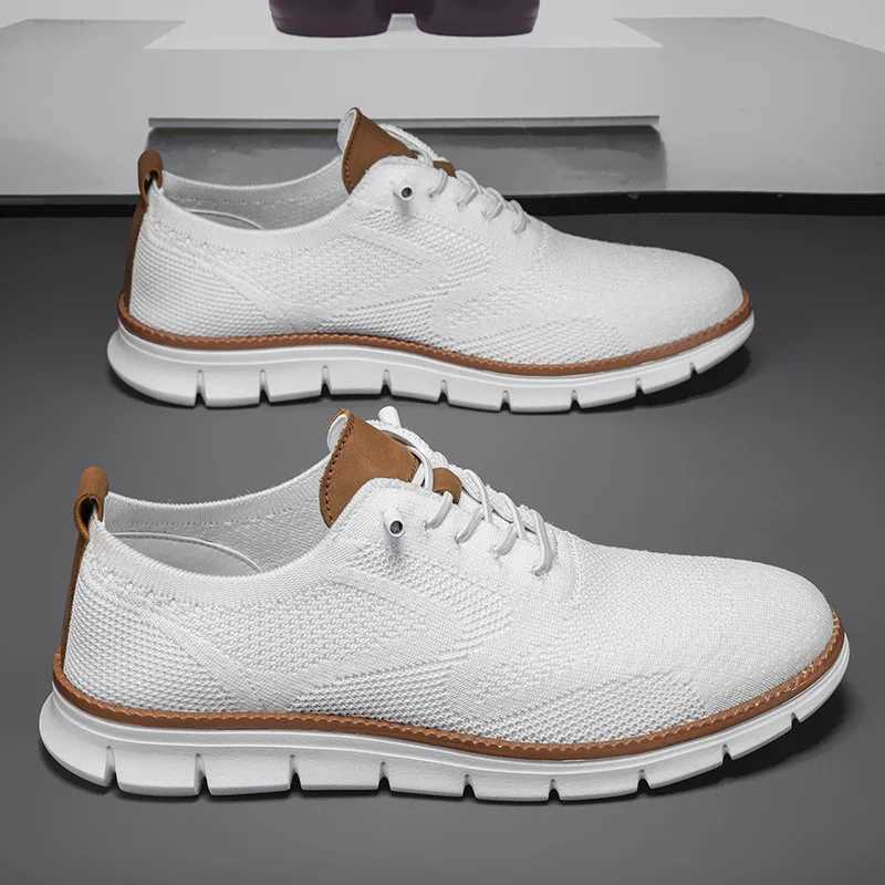 Mens Sneakers Non Slip Casual Shoes Lightweight Breathable Running Shoes Wear-Resistant Solid Flats Mesh Comfortable Men Shoes Z250319