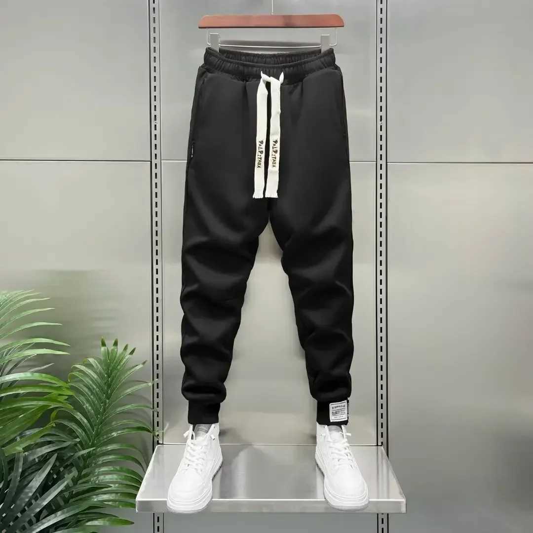 Autumn Mens orange Joggers Korean High Street Sports Trousers Cotton 9-Minute Sweatpants Fashionable Mens Clothing 2024 X250319