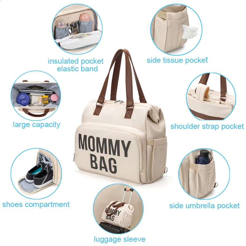 PANGDUBE 3pcs/set Mom Bag Large Capacity Diaper Bag Handbag Backpack for Father Baby Nappy Bag Maternity Bags Dad Backpack 250319