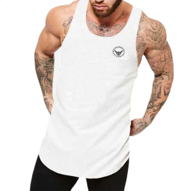 Cotton Material Summer Fitness Sports Vest Mens T-shirt Comfortable Bottoming Sweatshirt Workout Clothes 250319