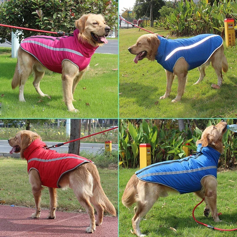 Waterproof Dog Clothes for Large Dogs Winter Warm Big Jackets Padded Fleece Pet Coat Safety Reflective n Clothing 250318