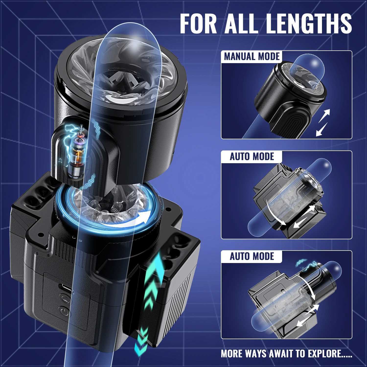 Automatic retractable male masturbator cup stimulating masturbator piston for male open adult devices oral sex toysXJ250319